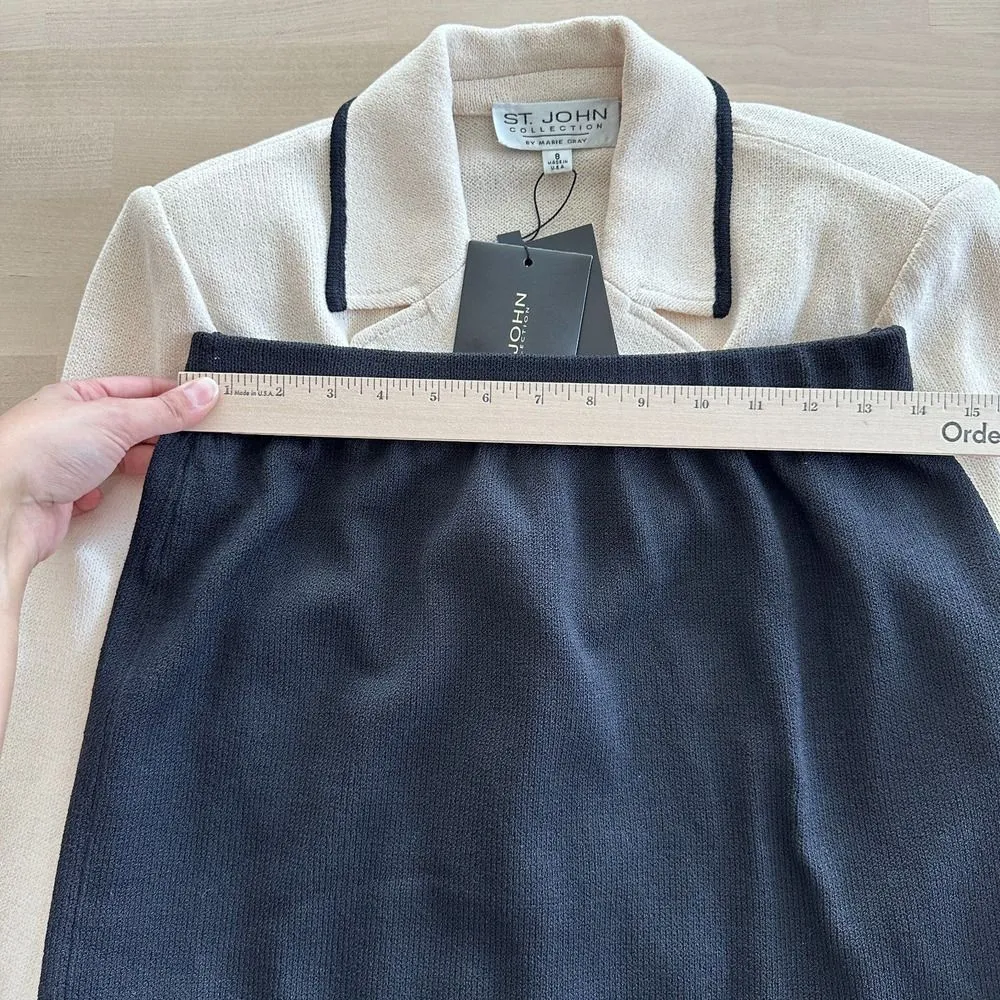 NEW St. John Collection Suit Womens 6/8 Santana Knit Jacket Skirt Blazer Set - Image 10