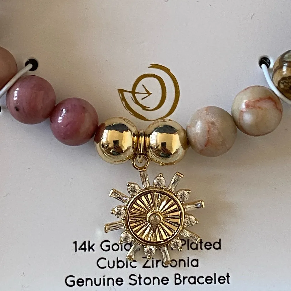 NWT 14k Gold Plated Cubic Zirconia
Multi-Color Sun Stretch Bracelet - Image 4