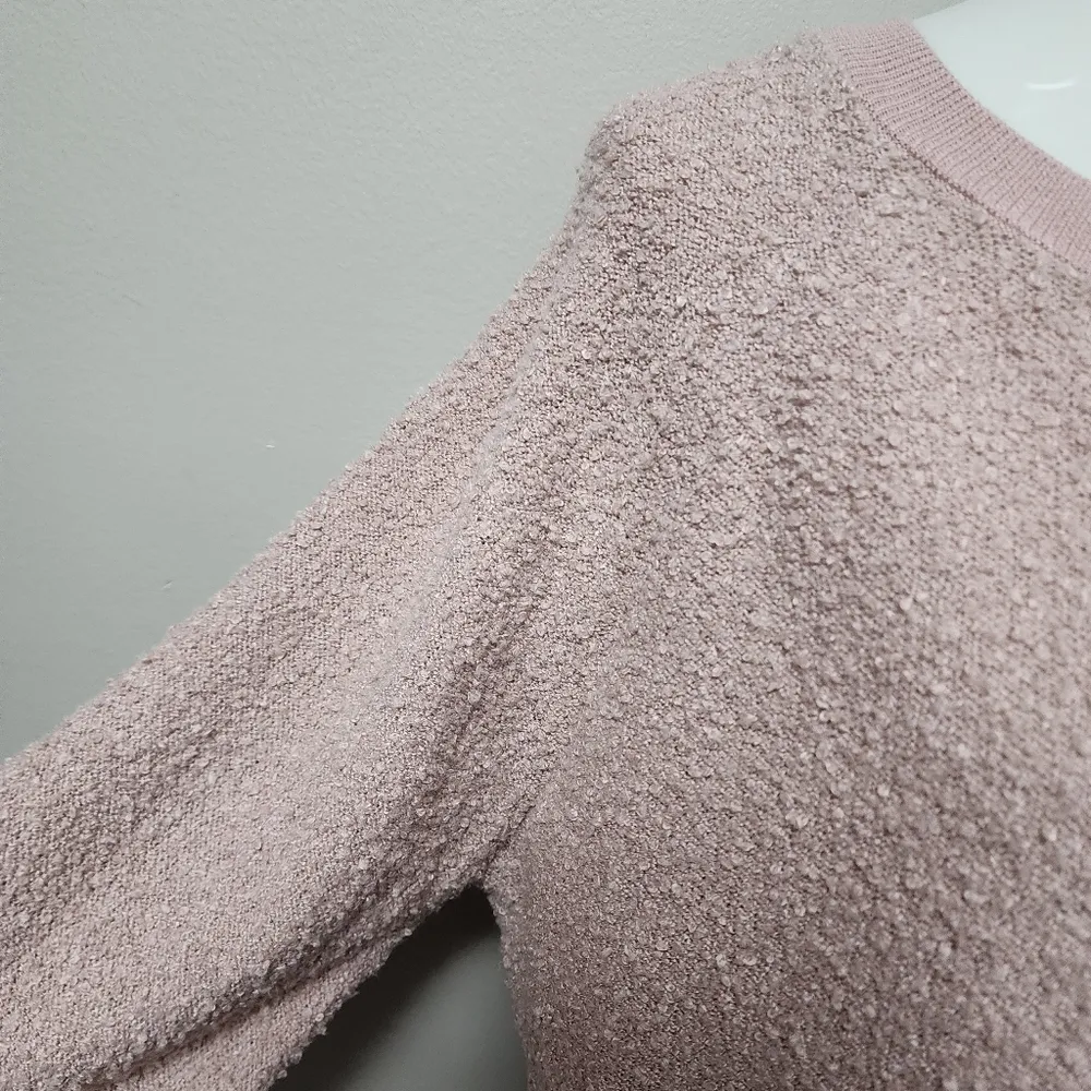 44. Poof Warm & Cozy dusty mauve textured bubble sleeve sweater size small - Image 2