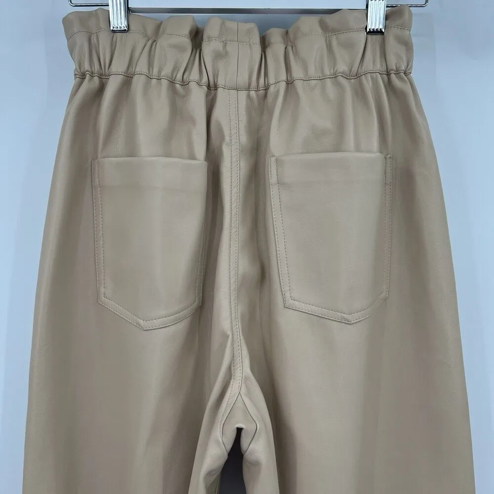 Vintage Havana‎ Faux Leather Joggers Trousers Paperbag Pants Women’s Size Large - Image 7