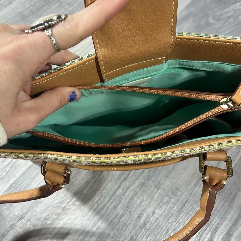 Liz Claiborne Light Pastel Multicolor Tote Purse; Small/Medium - Image 11