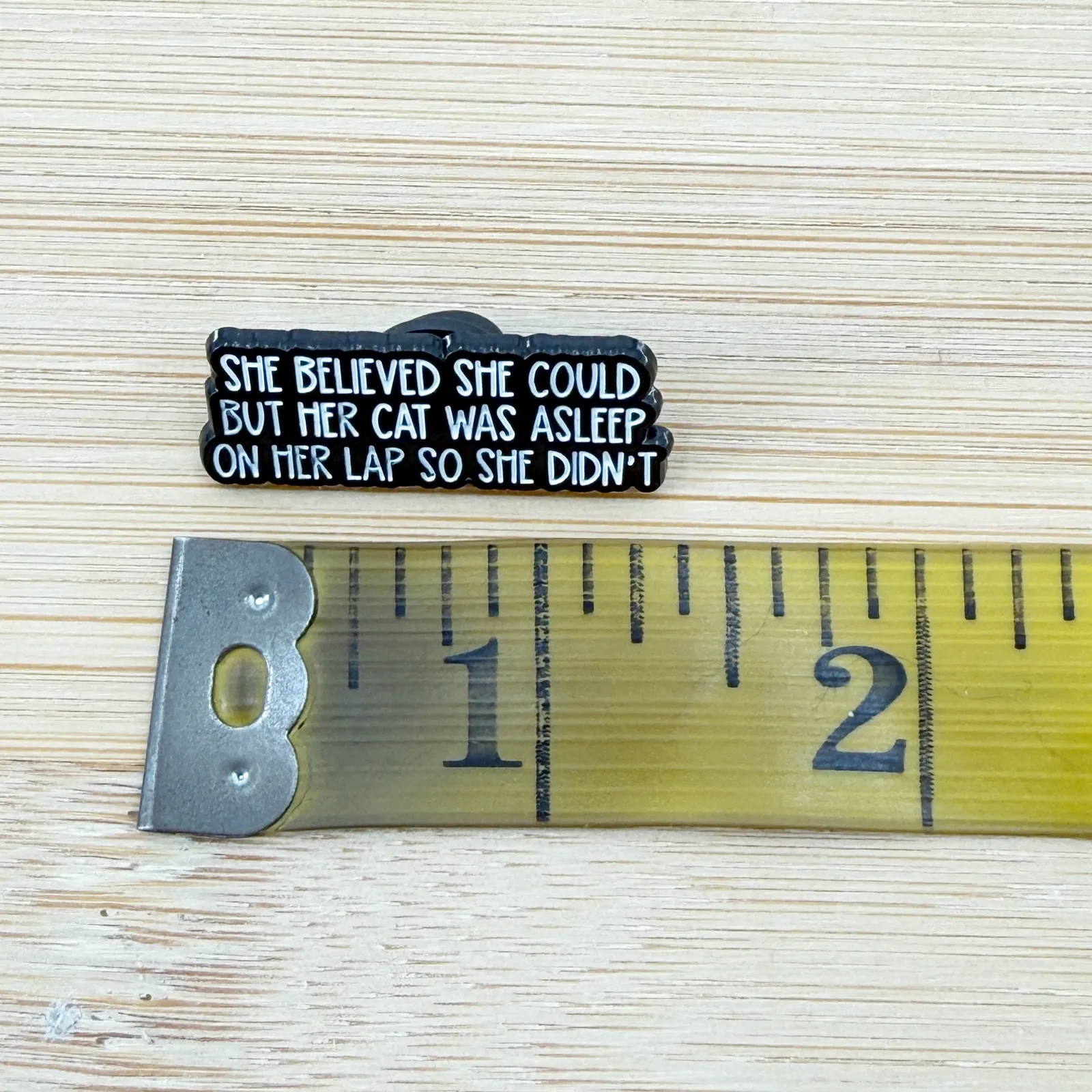 Cat Asleep On Lap Cute Enamel Pin, Cat Lover Gift Black - Image 4