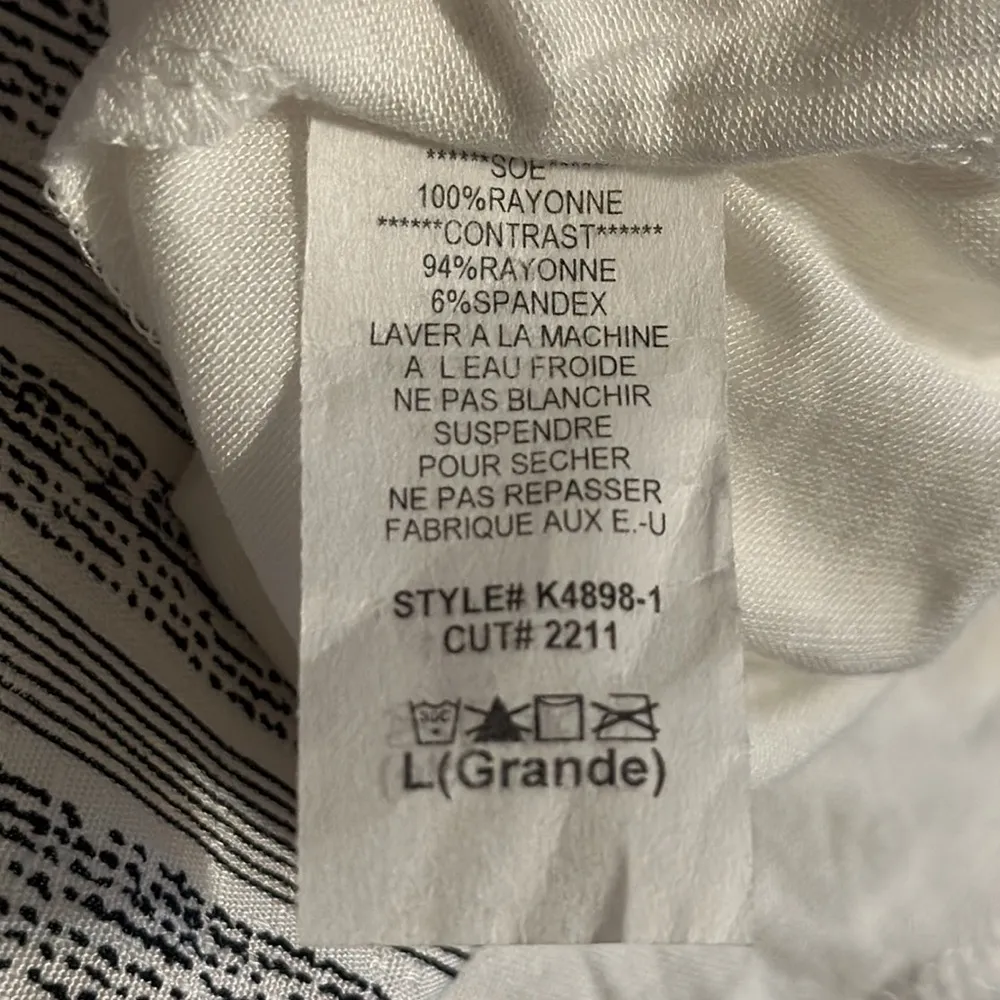 Allison‎ Joy Evereve Black White Ruffle Sleeve Striped Dress NWT Large K4898 - Image 13