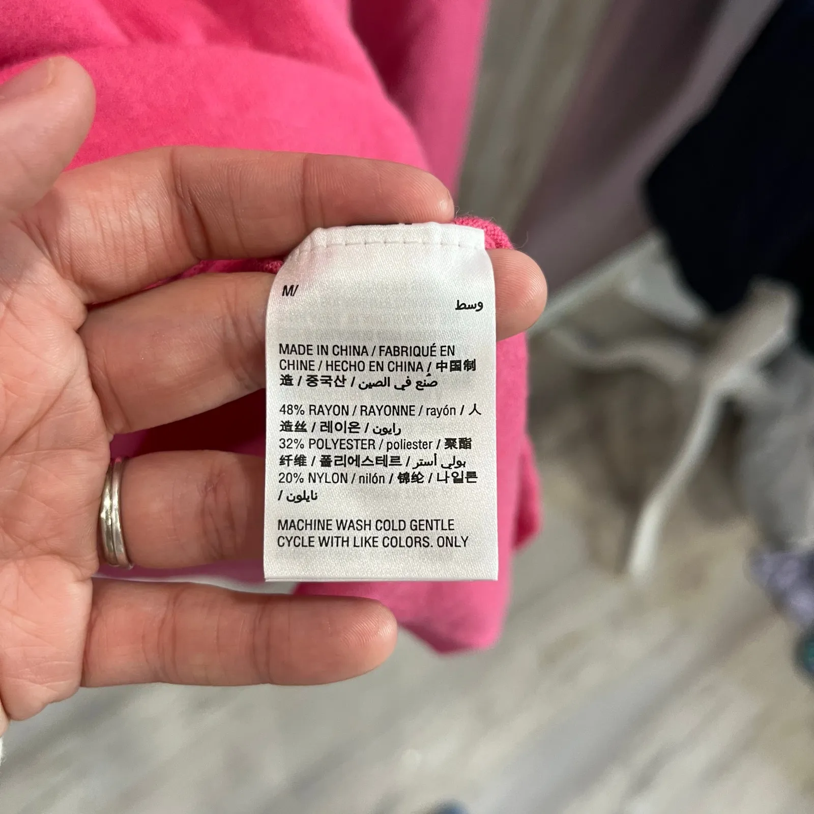 New Style & Co Pink Babydoll Bell Sleeve Knit Top Womens Size Medium Barbie - Image 6