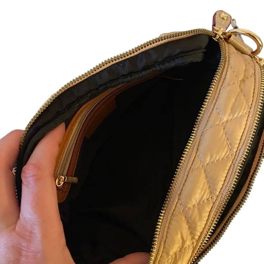 E+A NEW Quilted Disco Bag Gold With shoulder Strap Gold - Image 5