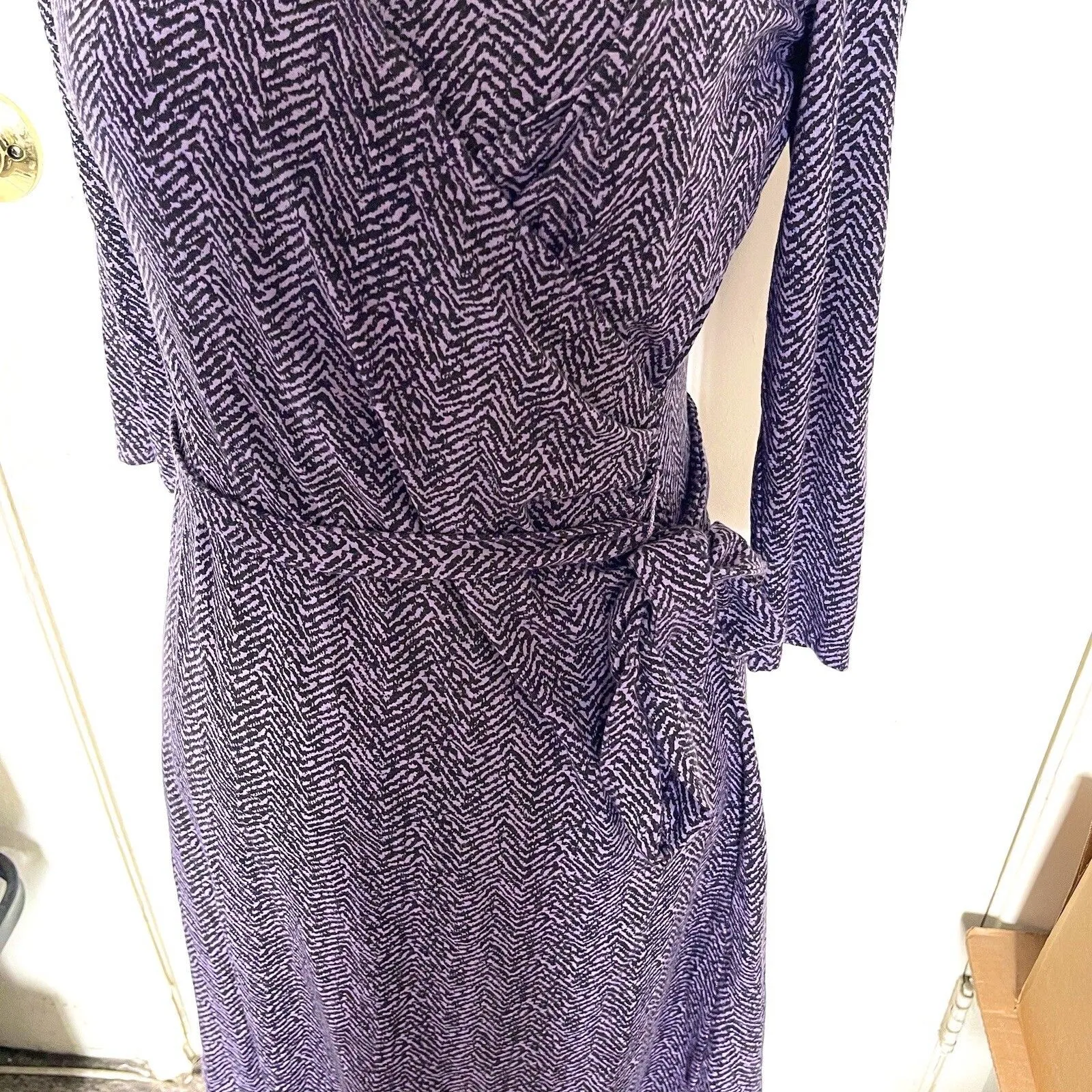 TALBOTS Dress Women’s Sz Small Petite Faux Wrap Purple Feminine Romantic Y2k - Image 6