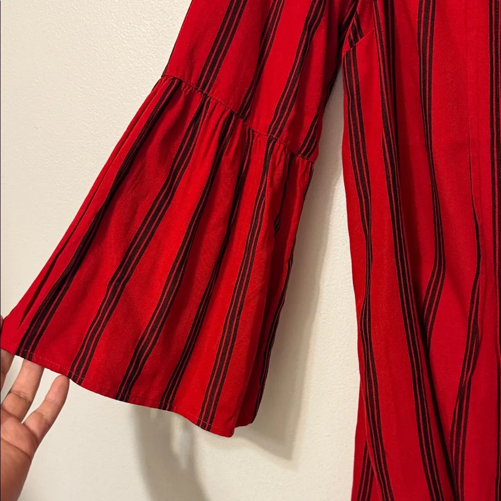 Catherine Malandrino Red and Black Striped Blouse - Image 2