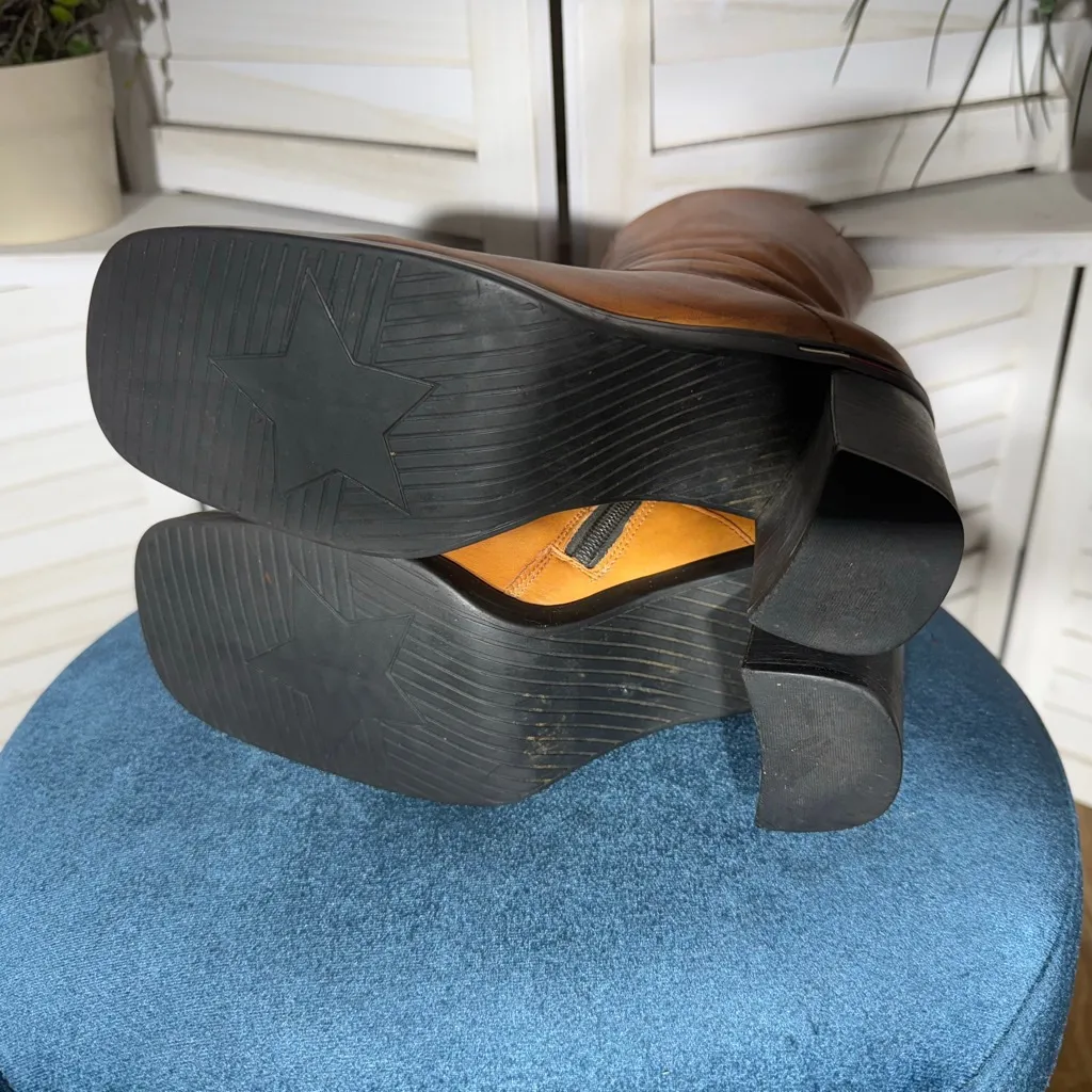 Tommy Hilfiger vintage pirate steampunk style boots caramel brown leather sz 7 - Image 12