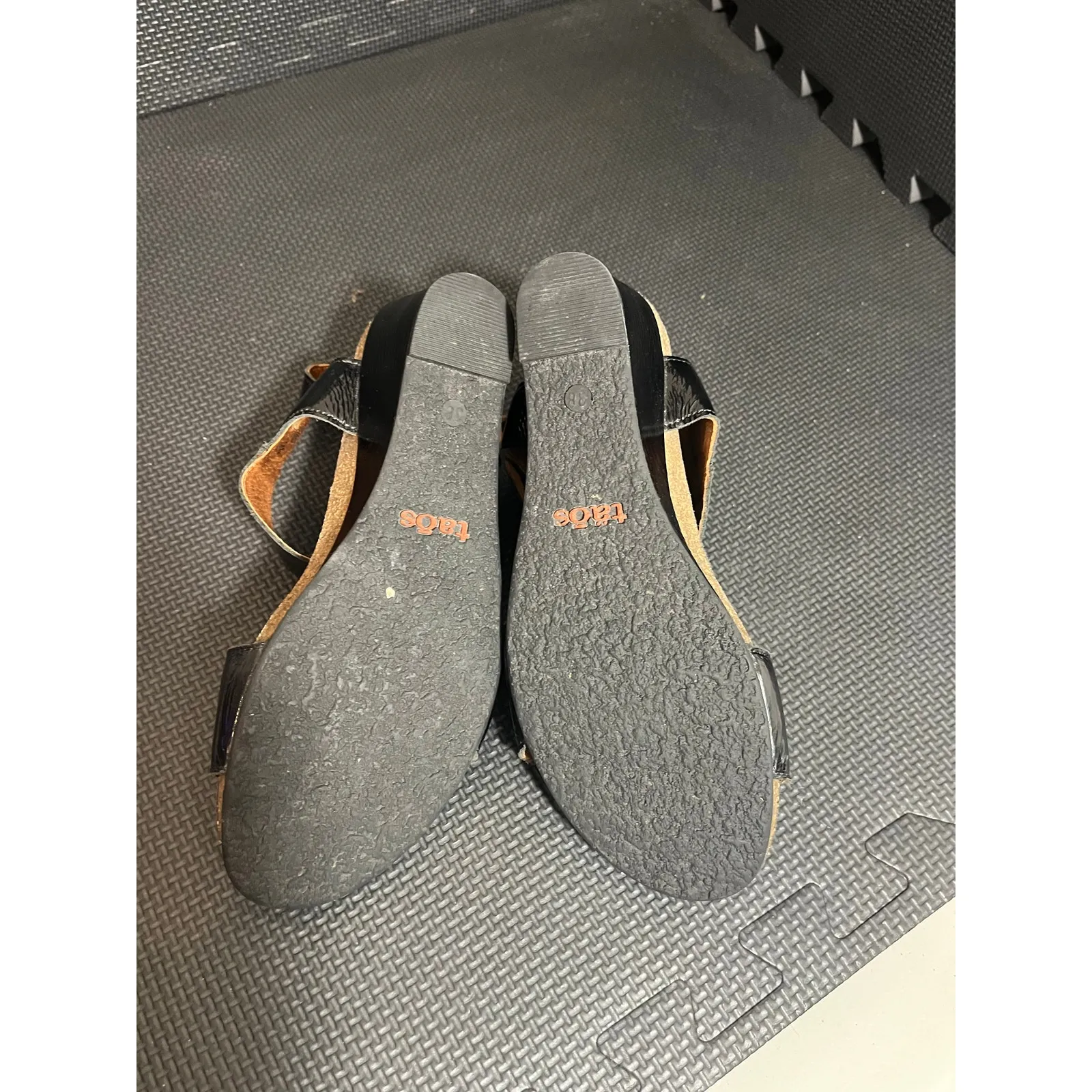 Taōs Carousel 2 Black Leather Wedge Heel Sandals‎ Women’s Sz 38 US 7 - Image 5