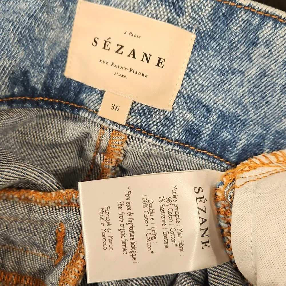 💕SEZANE💕 Austin Belted Paperbag Denim Trousers ~ Bleached Blue FR 36 NWOT - Image 16