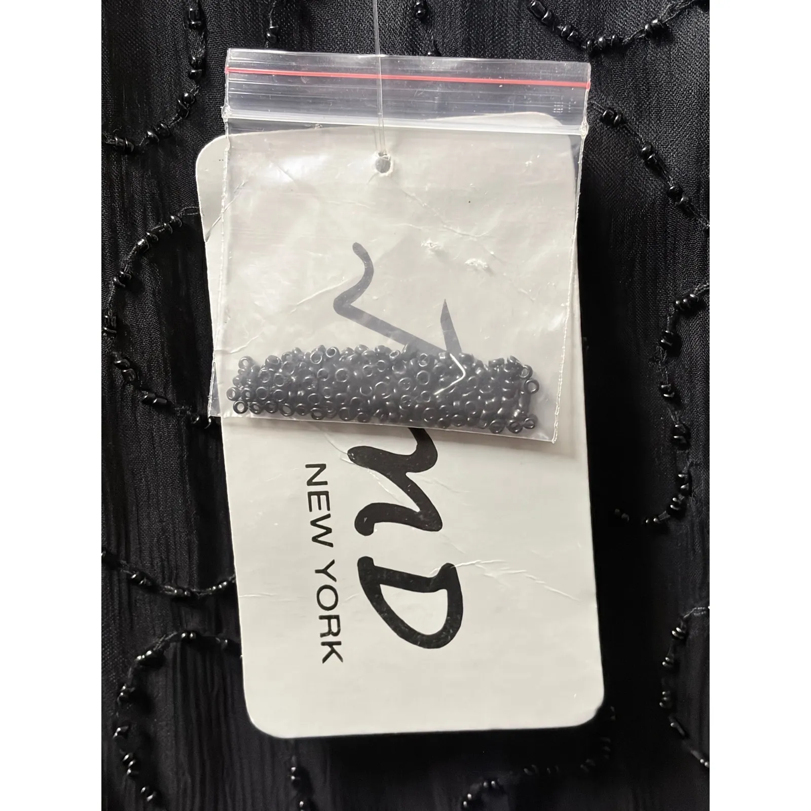 JMD Black Beaded Slik Cocktail Party Dress size XL - Image 7