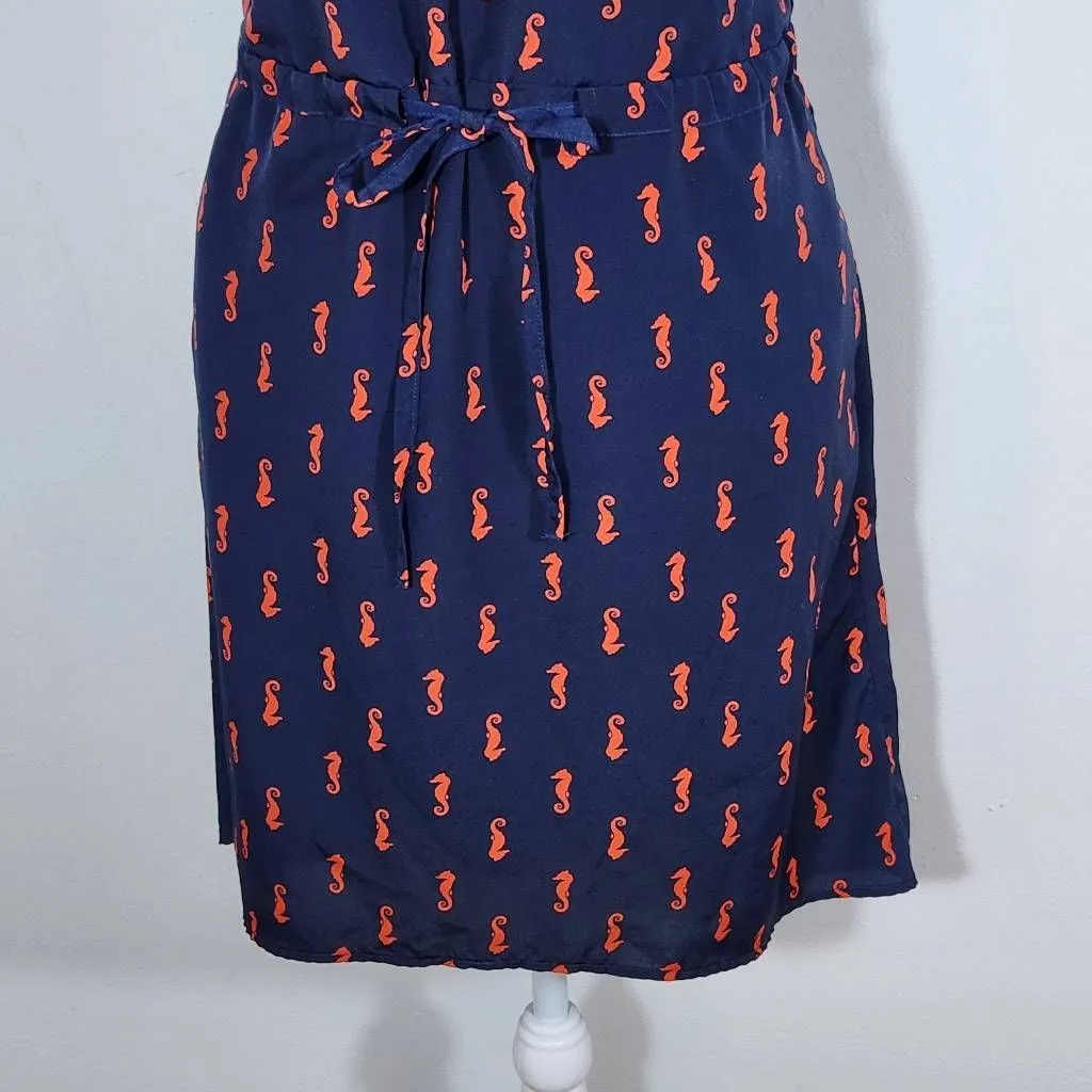 Merona Navy Seahorse Sundress Size XS Seahorse Nautical Mini Dress - Image 4