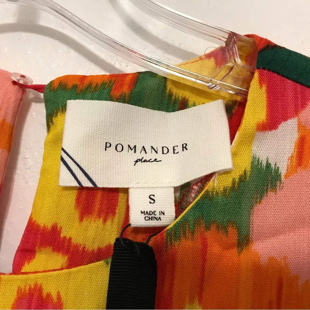 NWT Tuckernuk Pomander place colorful magnolia peplum blouse top size small Orange - Image 7