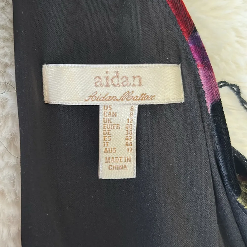 Aidan Mattox Velvet Floral Halter Maxi Dress Size 8 - Image 9