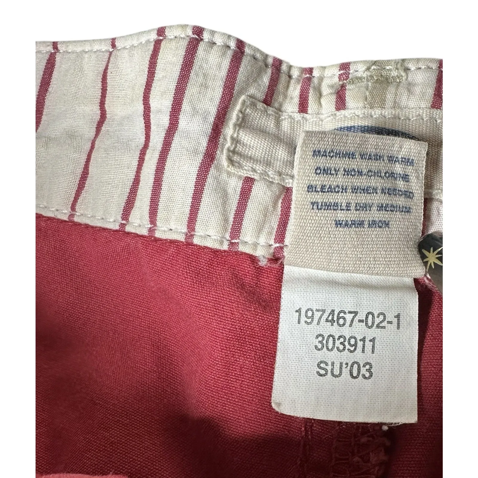 Vtg Y2K Old Navy Red Front Patch Back Flap Pockets Cotton Womens Size 10 - Image 5