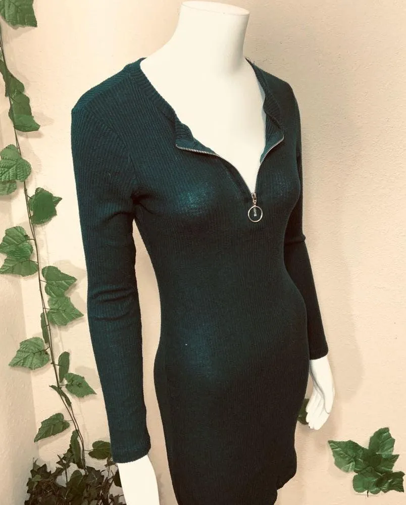 Heart Hips Green Sweater Henley Dress - Image 7