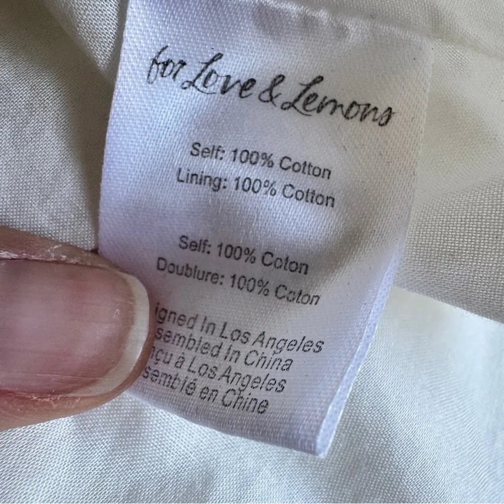 For Love & Lemons White Embroidered Yellow Daisy Mini Dress Womens S Eyelet - Image 11