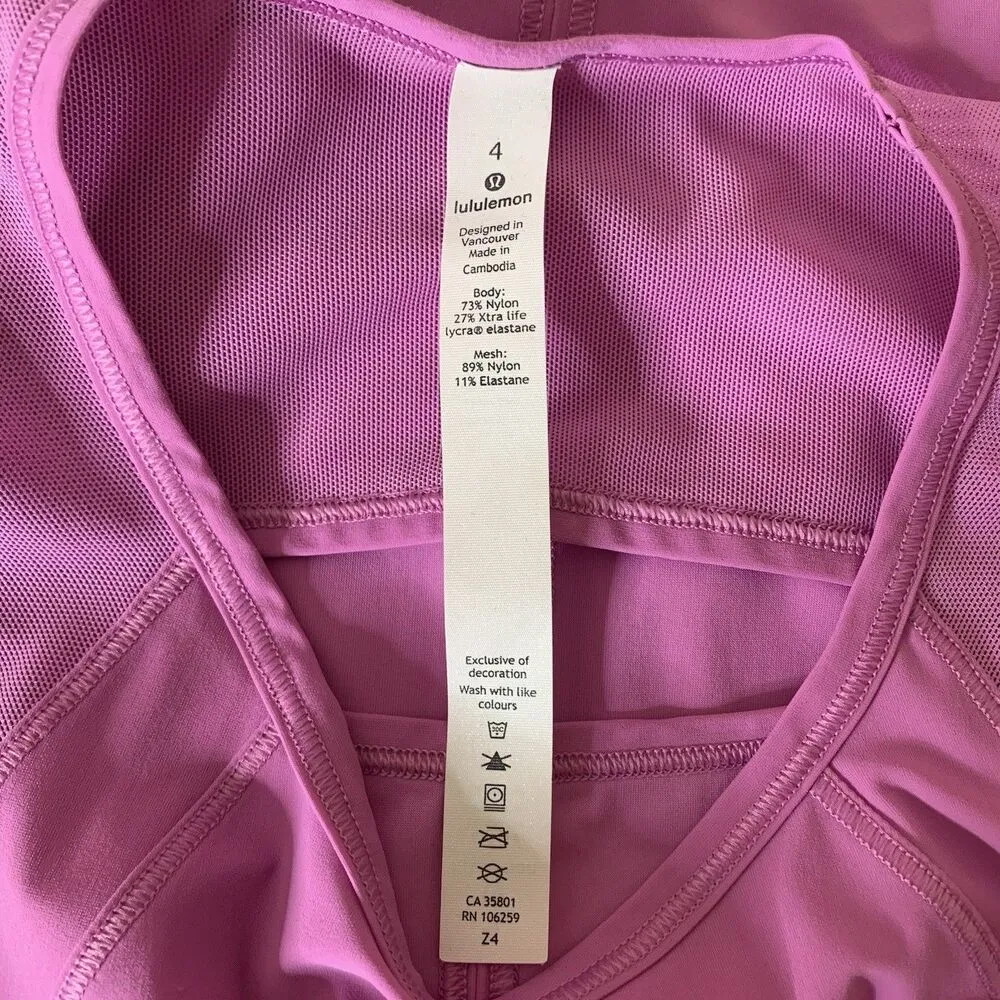 Lululemon X Peloton Sculpt Tank Bright Pink Sz 4 Rip Tag Sleeveless Cutout Back - Image 8