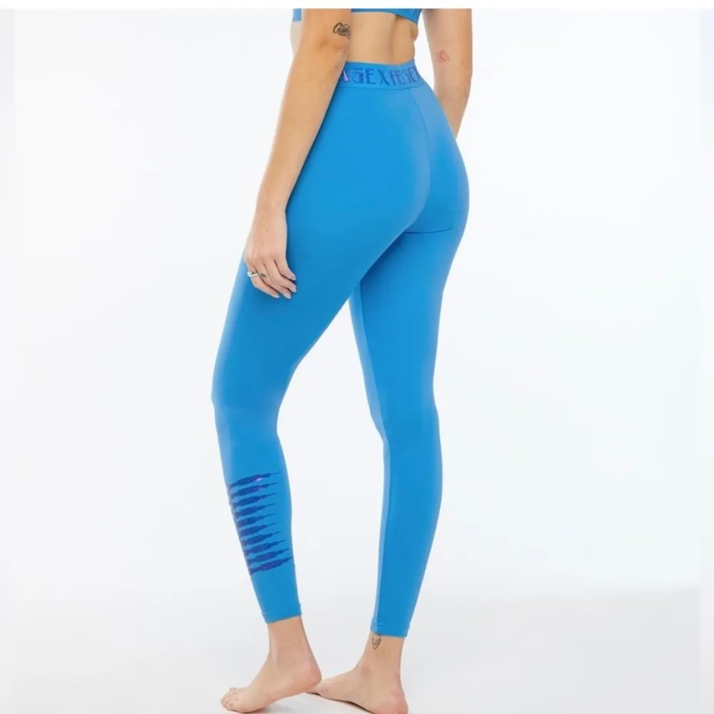 Savage x Fenty Forever Savage Leggings Pants Malibu Blue Full Ankle Womens Large - Image 8