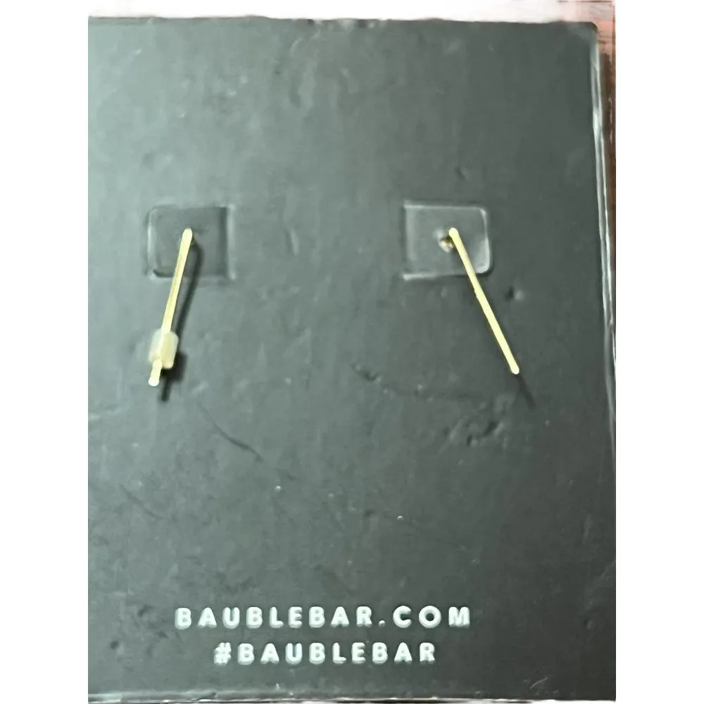 Baublebar Ear Crawler dangle earrings gold tone clear rhinestones NEW - Image 3