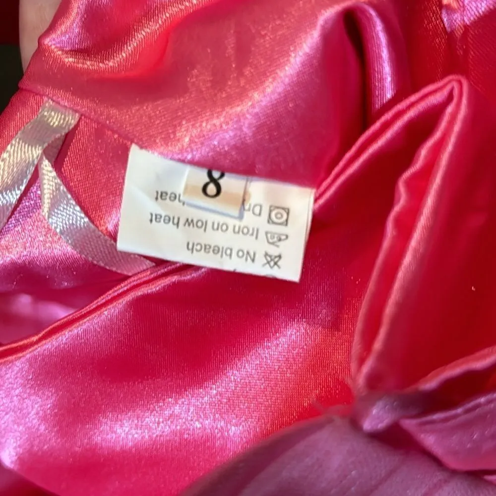 Women’s Pink Off the Shoulder Full Length Prom Party Dress Corset Back Size 8 - Image 8