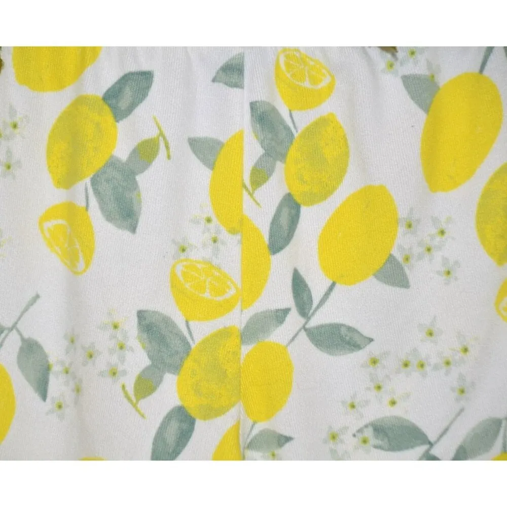 Free Press Cute  Elastic Waist Pull On Ribbed Shorts Size M Lemon Pattern - Image 5