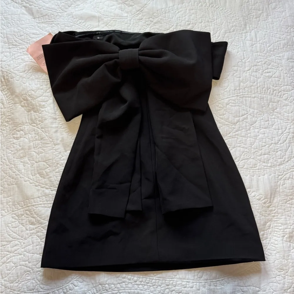 Jarlo - Cherry Off Shoulder Mini Dress with Bow Detail - Image 3