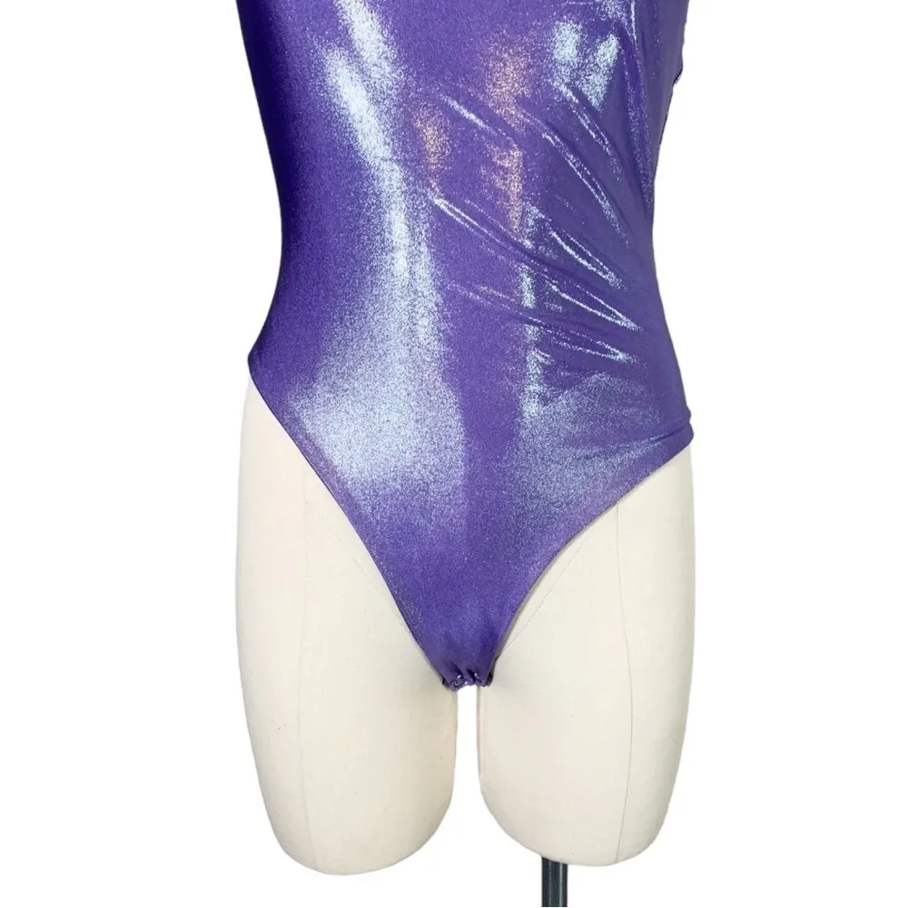 NEW Coucoo Jani One Shoulder Bodysuit Top Purple Size Medium - Image 4
