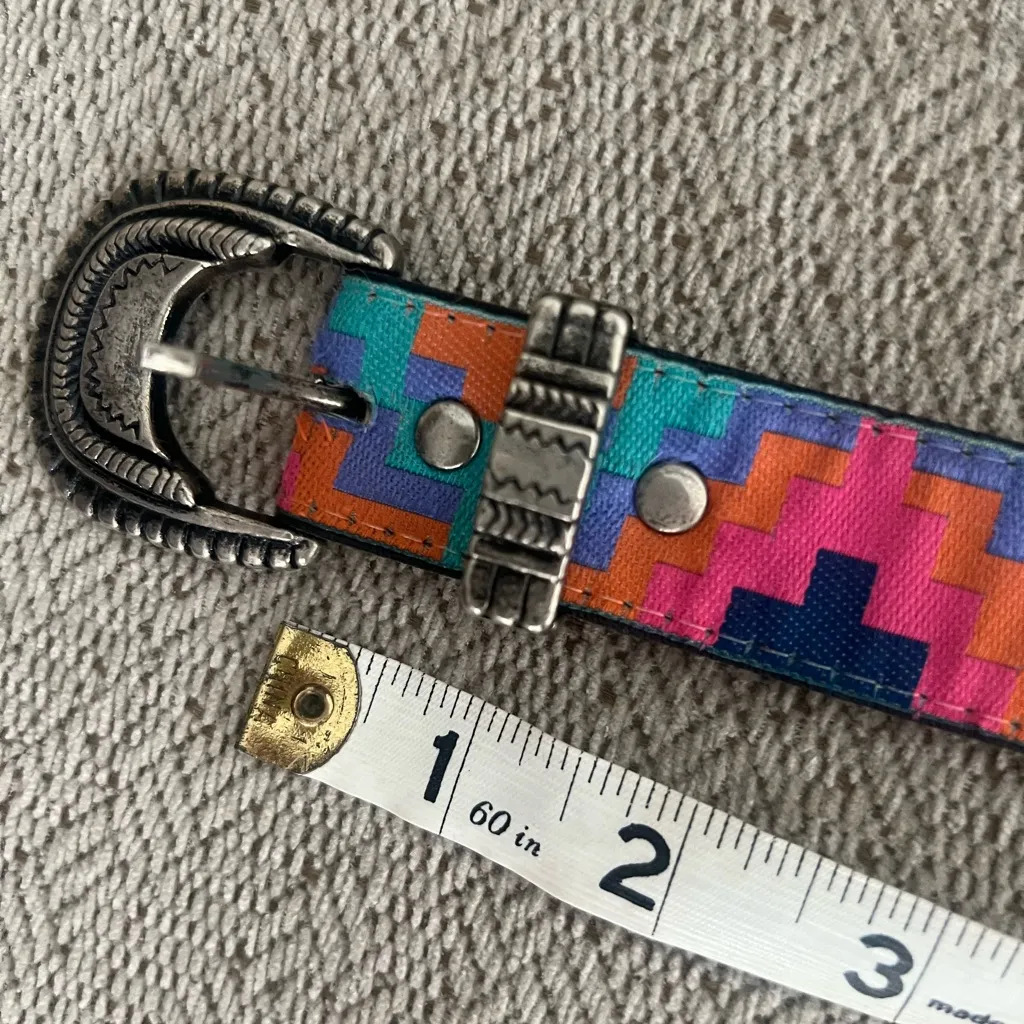 Vintage novo Colorful Striped Women's Belt Pink - Image 4