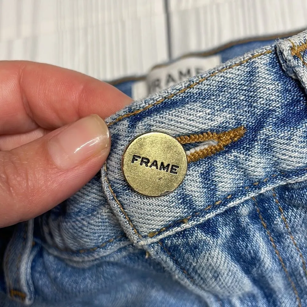 Frame Denim Raw Hem Mini Skirt 28 - Image 2