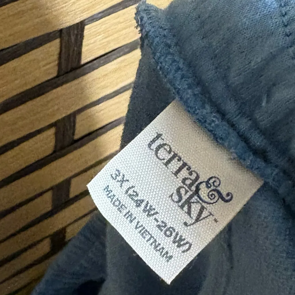 Terra‎ & Sky Blue Pull On Capris Size 3X - Image 5