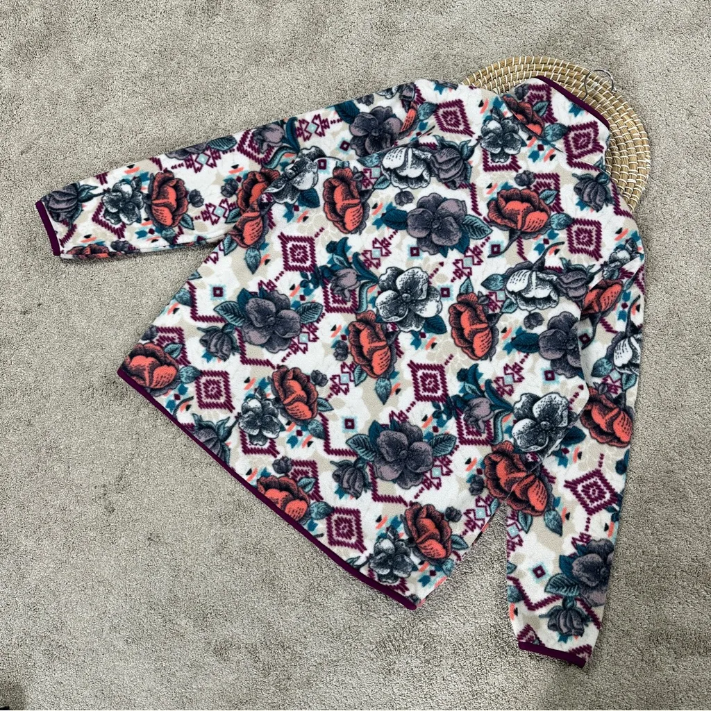 Obermayer Women’s Boulder Fleece Pullover Jacket Mock Neck Multicolor Floral XL - Image 8