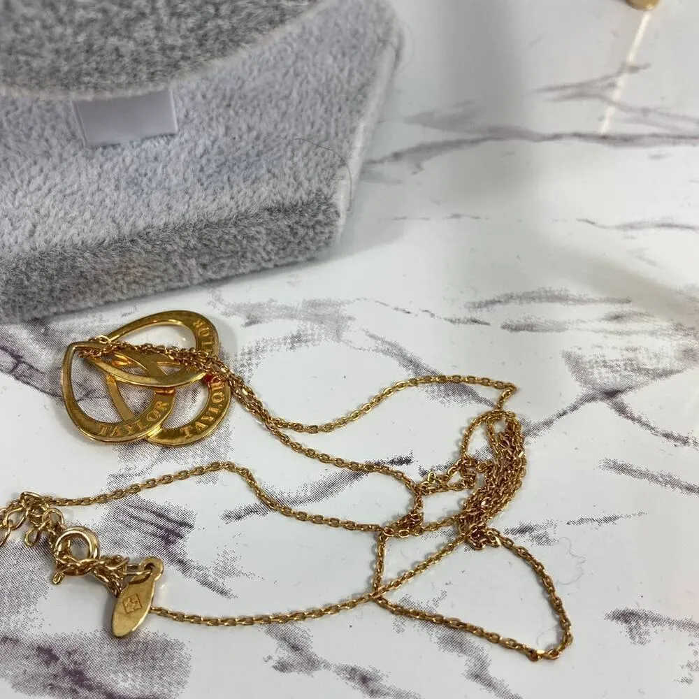 Argento Vivo Taylor hoop Charm Necklace Gold - Image 4