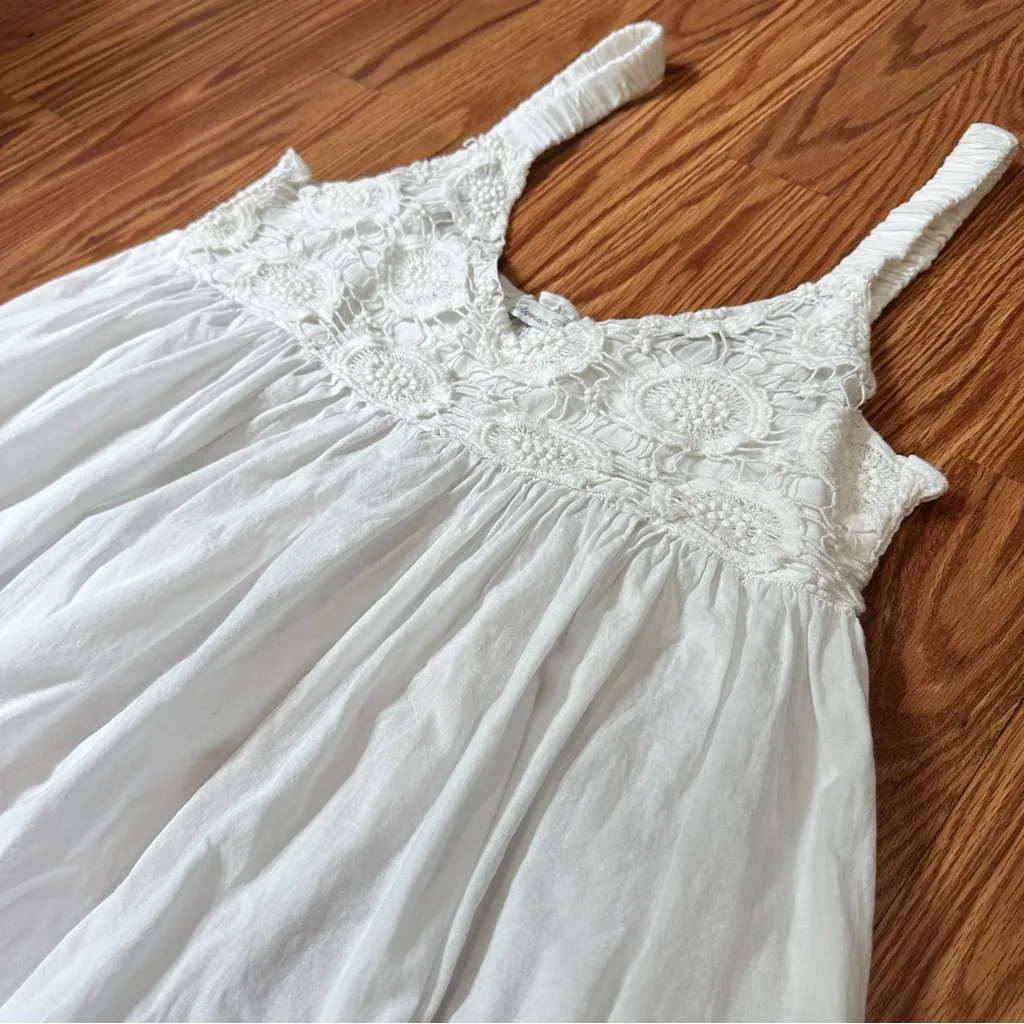 Victorian Chics White Embroidered Midi Boho Cotton Sundress - Image 9