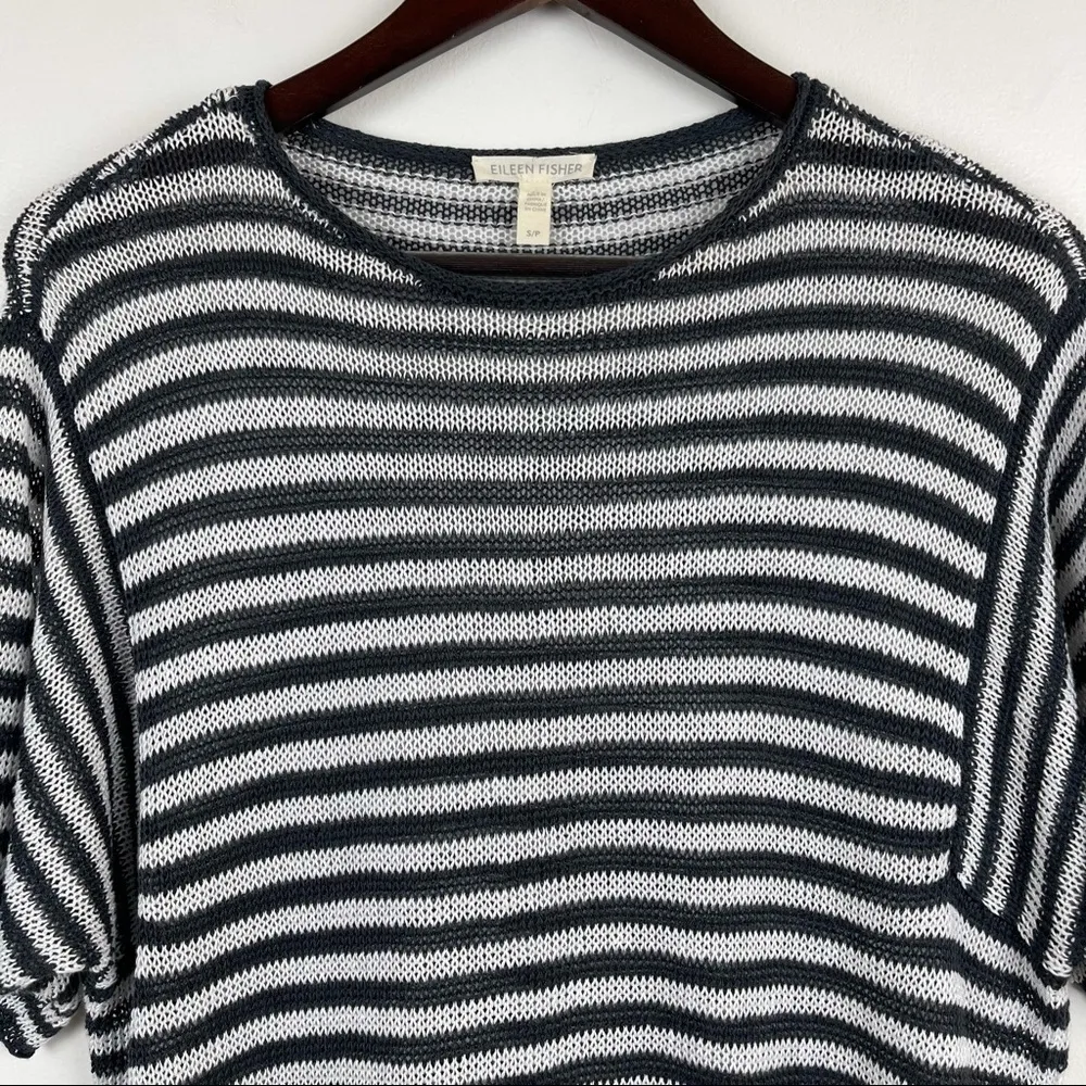 Women’s Organic Linen Stripe Tunic Size S Blue White Lightweight - Image 6