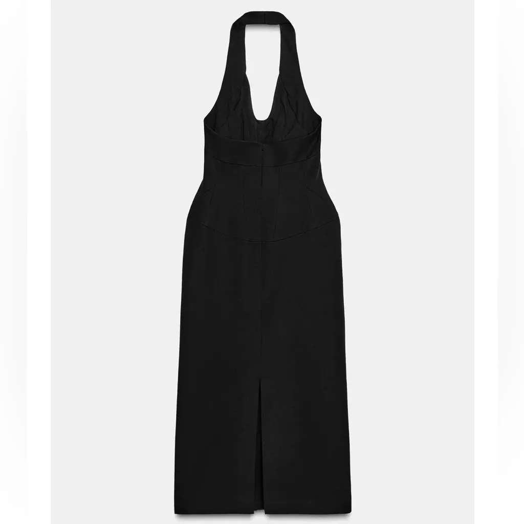 Zara NWT ZW COLLECTION limited edition midi maxi halter top peplum cinch dress - Image 9