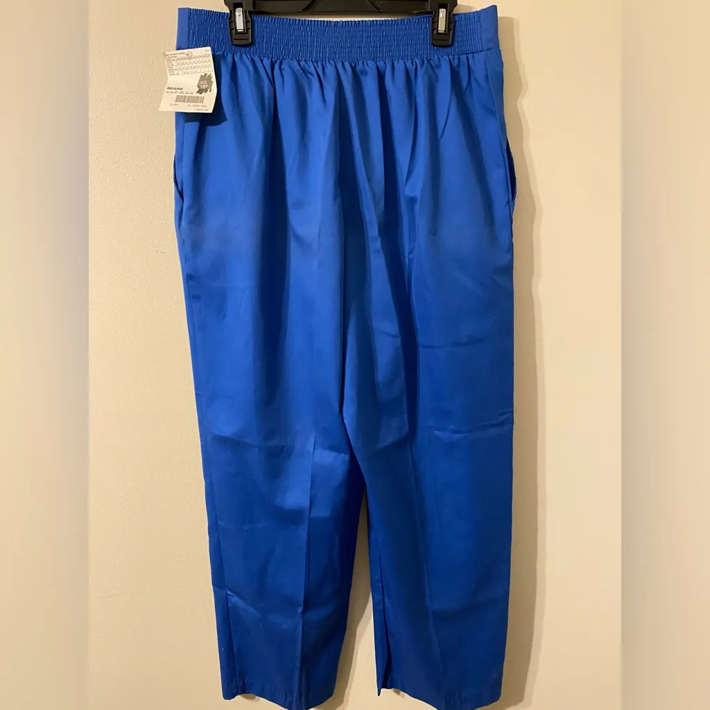 Vintage VTG 1990s NWT New Womens Carriage Club Sport Blue Slacks‎ Size 18W - Image 2