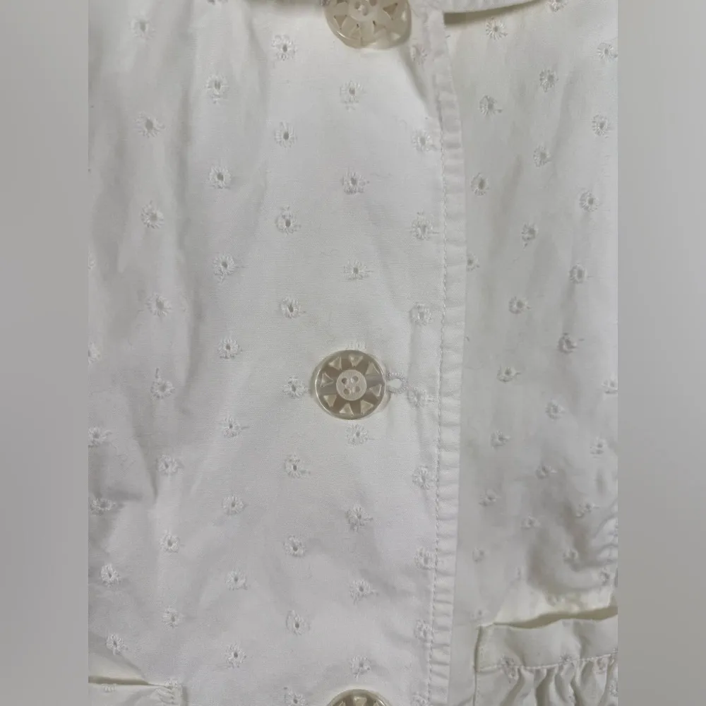 Vintage Inspired Embroidered Spring Cottagecore Relaxed Coastal Vacation Jacket White Size 16 - Image 9