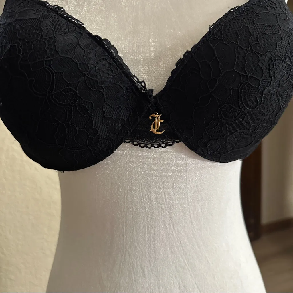 Juicy Couture  Black‎ Padded Underwire Adjustable Bra Size 38C - Image 3