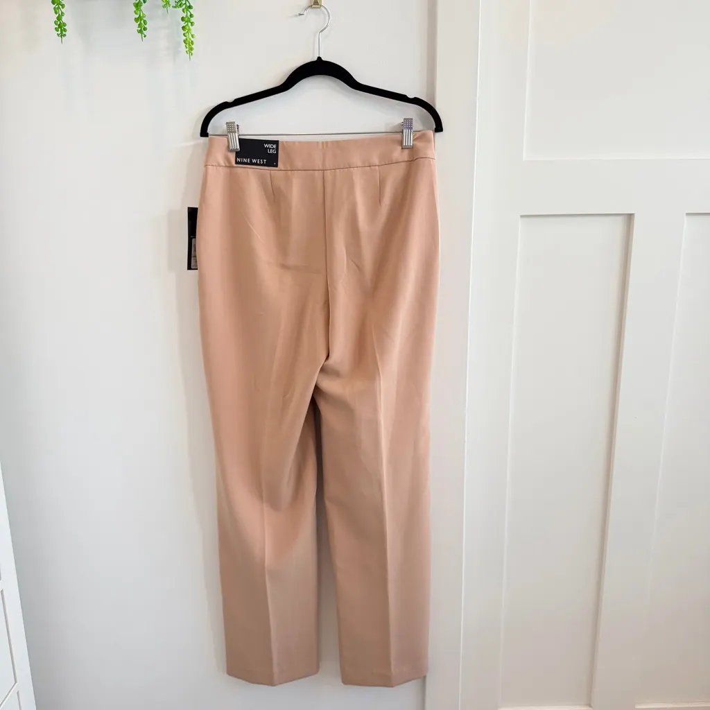 Nine West NWT Women's Tan Barley Field Dress Pants Gold Button Closure Size US 4 - Image 7