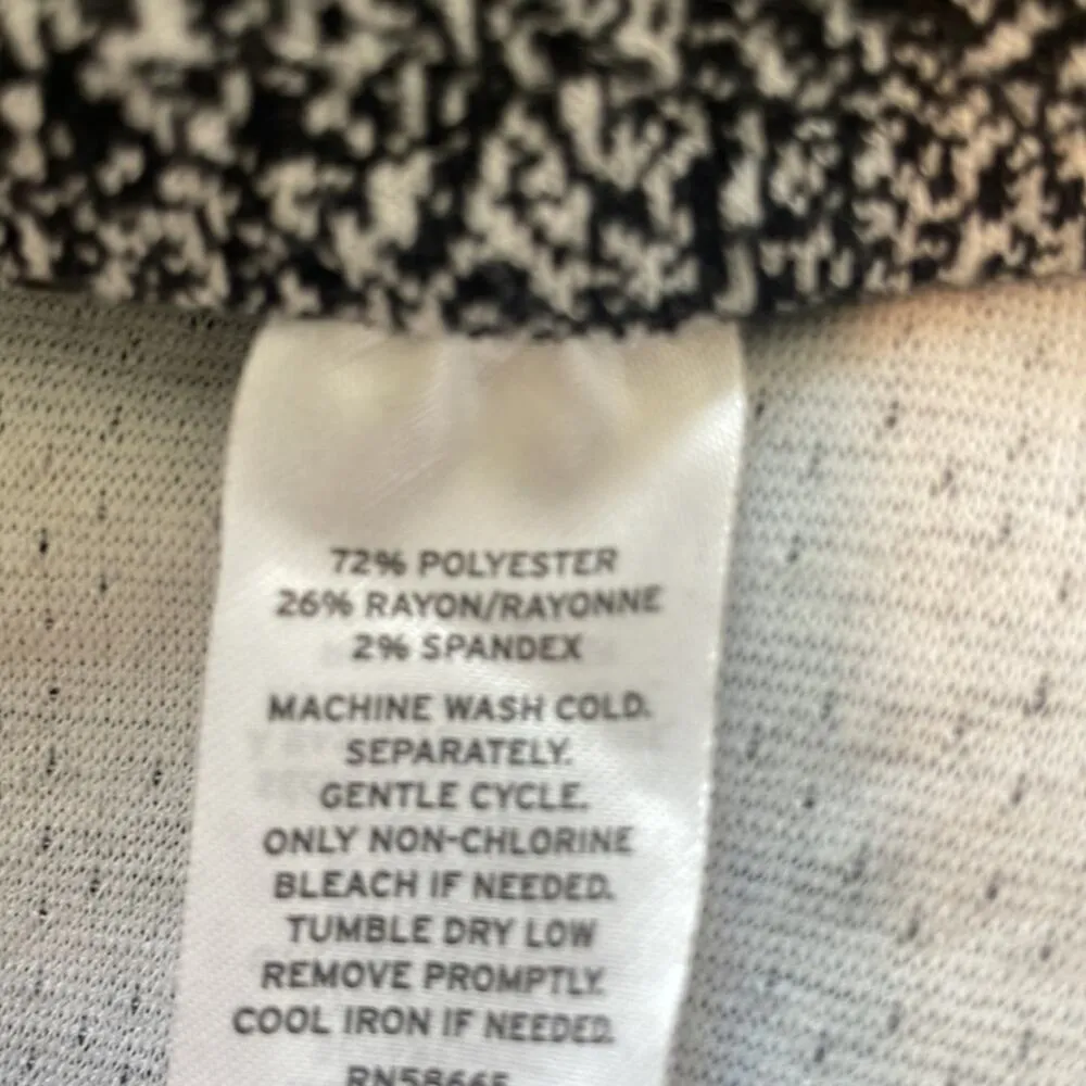 14th and Union Midi Skirt Black White Pull On Design Knit Size Large Fall - Image 6