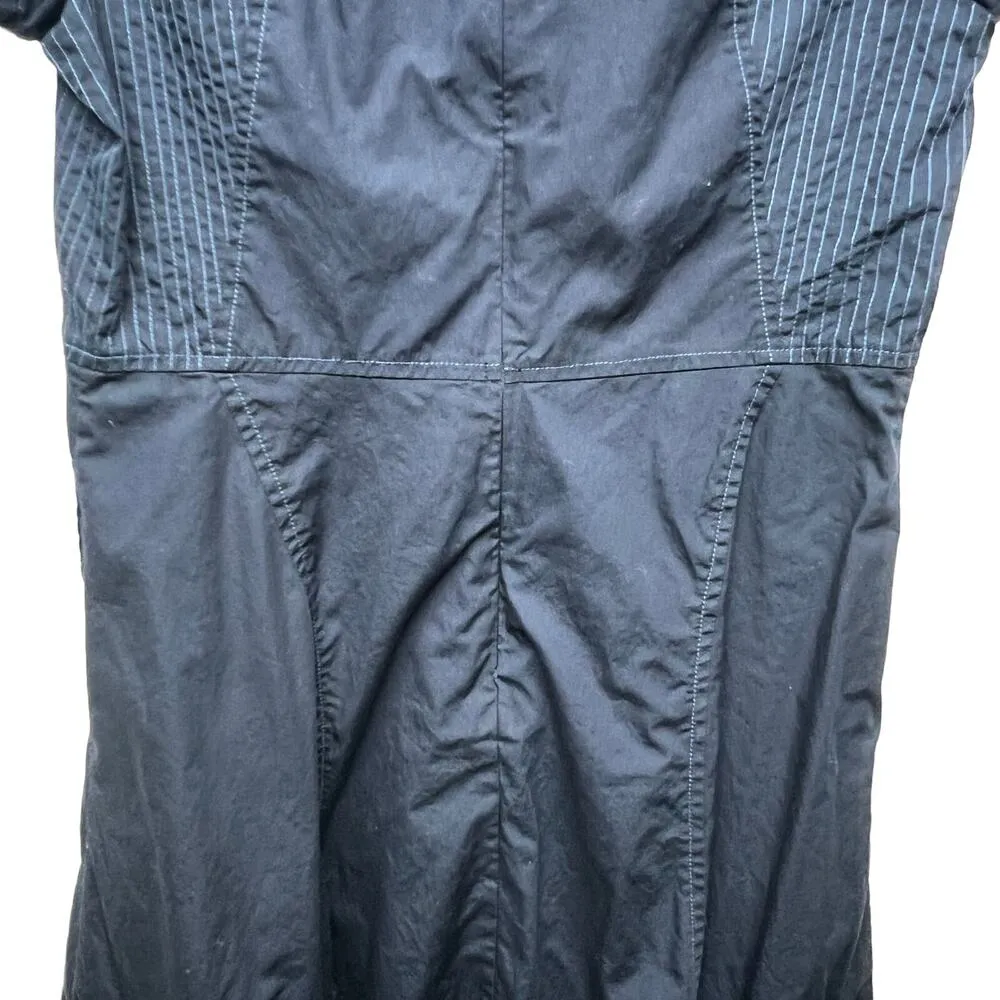 Womens Midi Dress Large Cotton Stretch Workwear Casual Career Modest Minimalist Blue - Image 8