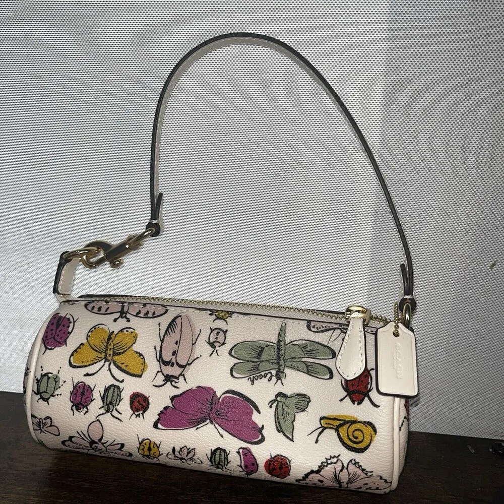 Coach CR831 Nolita Barrel Bag Creature Print Small Handbag Wristlet Chalk Multi - Image 11