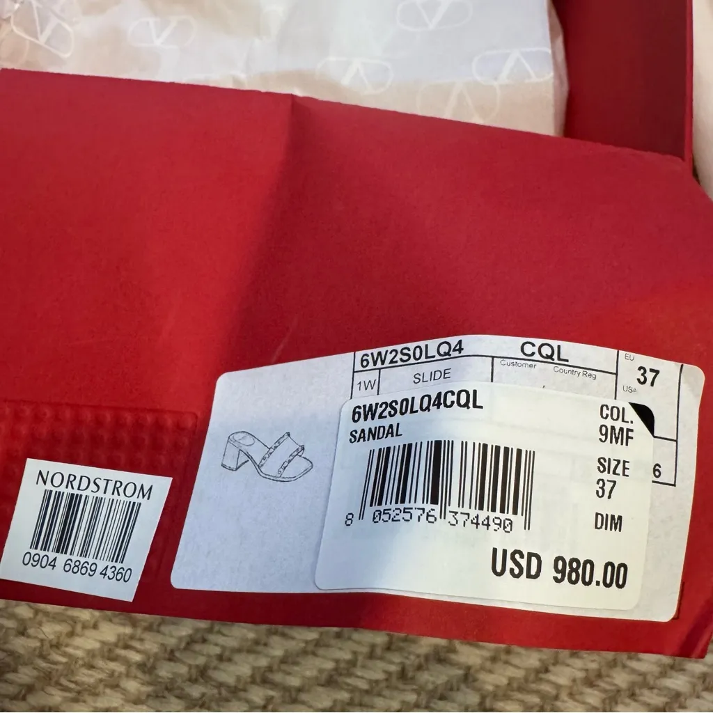 NWT Valentino Garavani County Slide Sandal Cream and Blue Embroidered Mules - Image 8