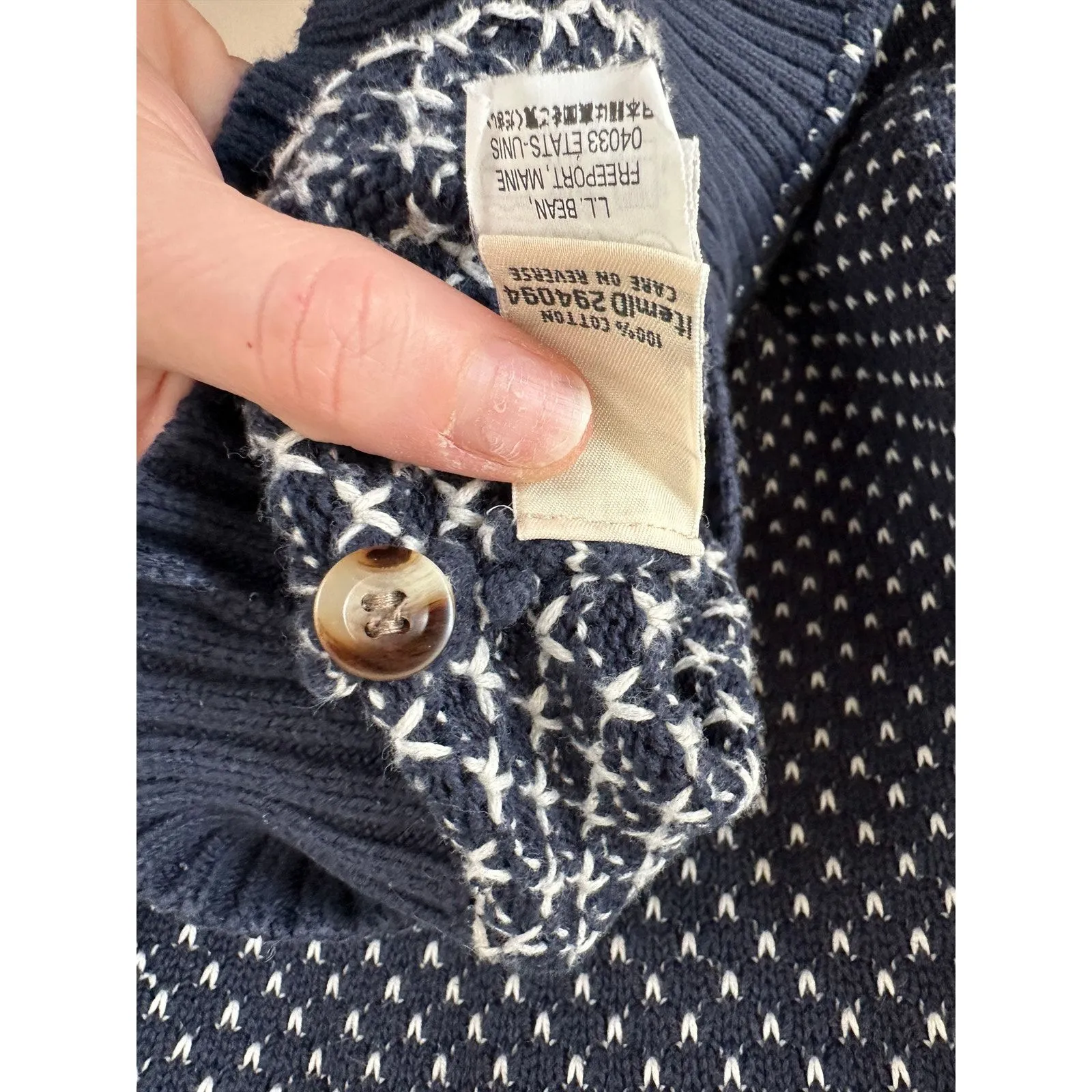 L.L. Bean Blue Pullover Crewneck Knit Sweater - Image 7