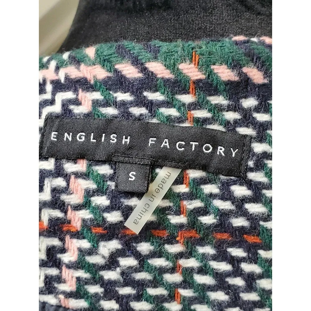English Factory Women Multicolor Polyester Long Sleeve Single Breasted Blazer S - Image 8