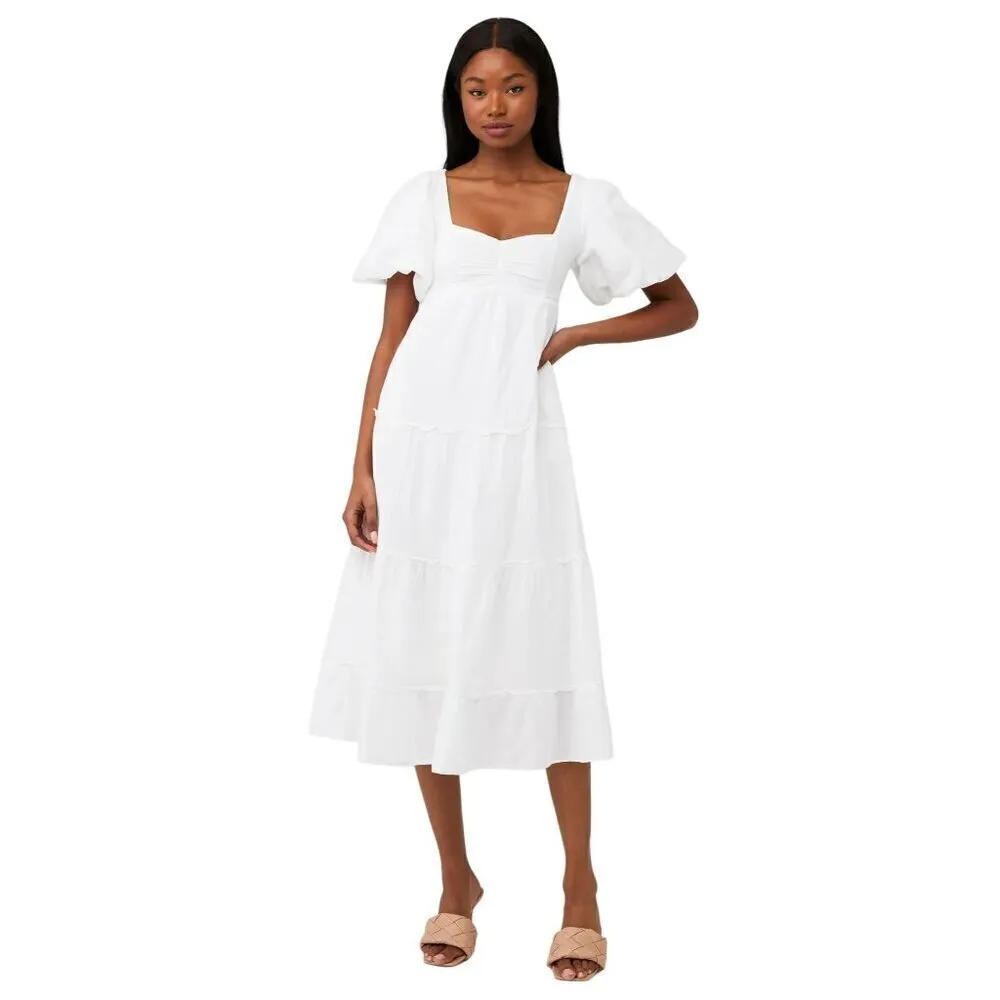 Show Me Your Mumu Odette Midi Dress in White Small Womens Long Cotton - Image 10