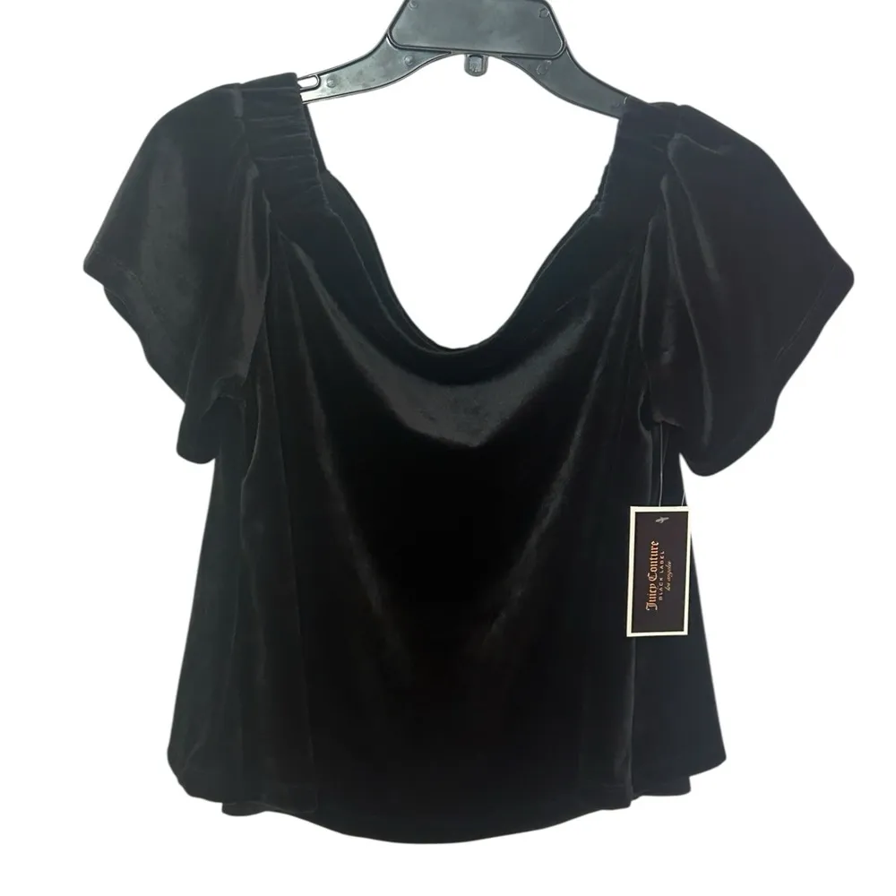 NWT Juicy Couture Black Label
Track Velour Off-the-Shoulder Top  Size Medium - Image 7