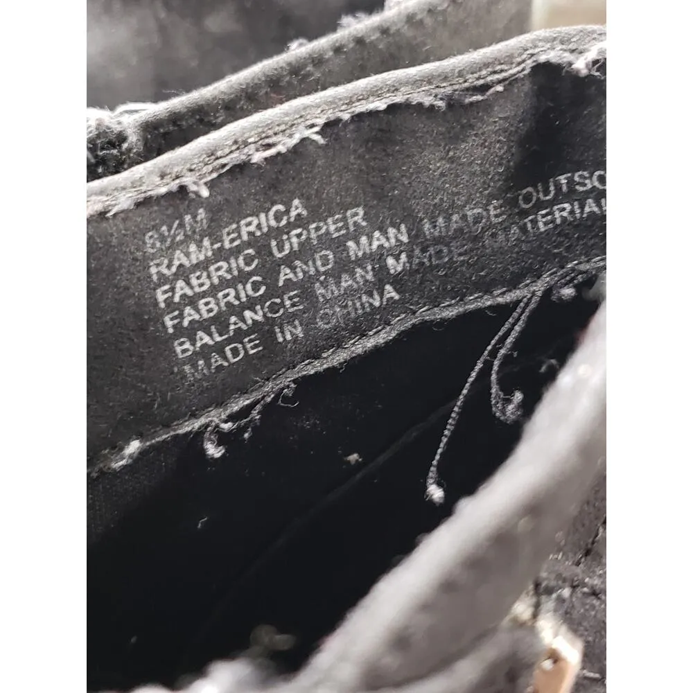 Ram Erica Ankle Boots Women's 8.5M Black Nubuck Round Toe Block Heel Side Zip Size 8.5 - Image 3