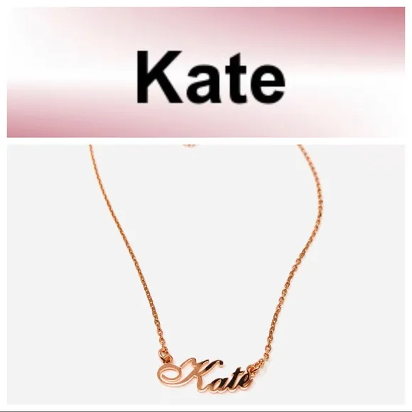 “KATE” rose gold sterling silver name necklace - Image 2